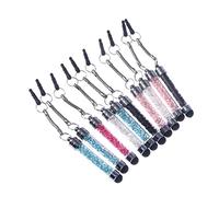 Veemoon 5pcs Luxury Mini Rhinestone Stylus Pens with Aluminum Body and Silicone Tip, Portable Easy Storage Touch Screen Pens for Tablets, Assorted Colour, Pocket Carry Random Color