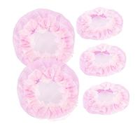 Veemoon 5pcs Pink Invisible Hair Nets for Buns Elastic Mesh Bun Covers Dancing Hair Accessories for Women and Girls