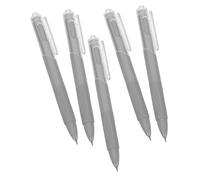 Veemoon 5pcs Retractable Ballpoint Pens Set for School and Office Supplies Elegant Grey Color Black Ink for Daily Writing and Manuscript Handwriting