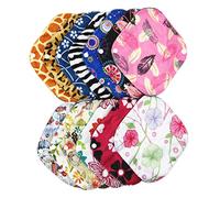 Veemoon 5pcs Reusable Menstrual Pads Washable Cloth Sanitary Napkins with Charcoal Fiber for Women Eco Friendly Durable Nursing Mats with Comfortable Skin Touch