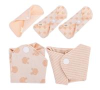 Veemoon 5pcs Reusable Organic Cotton Menstrual Pads Super Absorbent Washable Sanitary Towels for Women Breathable Soft Sanitary Pads with Random Patterns