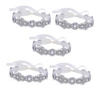 Veemoon 5pcs Rhinestone Wedding Dress Belt with Ribbon Sash Elegant Bridal Waist Decoration for Brides Lightweight Comfortable Accessory for Special Occasions