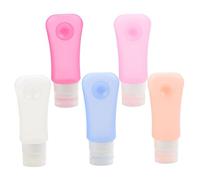 Veemoon 5pcs Silicone Cleaning Gel Dispensers Makeup Bottle Silicone Sub Bottle for Makeup Travel Liquid