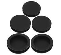 Veemoon 5pcs Silicone Piggy Bank Replacement Stopper Plugs, Black round Hole Covers Assorted Sizes for Money Saving Boxes, Secure Coin Bank Access and Banking Use