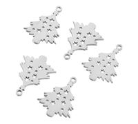 Veemoon 5pcs Stainless Steel Christmas Tree Snowflake Pet Pendants for DIY Jewelry Making Dog Tags for Collars Festive Holiday Charms for All Pets