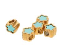 Veemoon 5pcs Stainless Steel Star Spacer Beads Large Hole Metal Star Shape Jewelry Charms for Bracelets Necklaces DIY Craft Accessories Blue