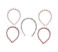 Veemoon 5pcs Teeth Comb Headbands for Women Men Plastic Sharks Tooth Hair Band Wavy Leopard Head Hoop Unisex Toothed Headwear Comb Hair Hoop for Daily Use