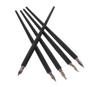 Veemoon 5pcs Vintage Wooden Dip Pen Set Thick Barrel for Calligraphy and Drawing Beginners Artistic Fountain Writing Tool for Decorative Projects