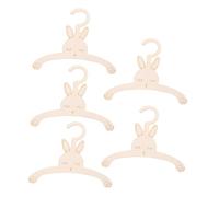 Veemoon 5pcs Wooden Hangers with Whimsical Rabbit Design Reusable Clothes Storage for Nursery Kindergarten Charming Childrens Wood Hangers for Pants and Shirts