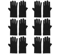 Veemoon 6 Pairs Thin Black Cotton Jewelry Gloves for Professionals and Hobbyists, Soft Breathable Handling Gloves for Watch, Coin, Film Work, and Personal Protective Use