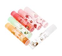 Veemoon 6 Pcs Fruit Flavored Transparent Lip Gloss Moisturizing Pomades for Dry Chapped Lips Portable Lightweight Multipack