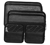 Veemoon 6 Pcs Mesh Makeup Bags with Zipper Lightweight Travel Toiletry Pouches for Women Small to Large for Cosmetics Lipstick Earphones Storage Mesh Organizer for Home and Trips