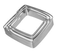 Veemoon 6 Pcs Stainless Steel Cookie Cutters Set, Square Biscuit Molds with 2 Sizes Each, Sturdy Baking Stencils for Homemade Cookies and Biscuits, for Kitchen and Party Use