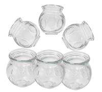 Veemoon 6 Pcs Thickened Glass Massage Cups Set for Fire Cupping Therapy Strong Suction Massage Cans for Back Home Use Vacuum Suction Cups for Muscle Activation and Blood Flow