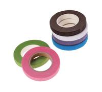 Veemoon 6 Rolls Floral DIY Tape Yards for Stem Wrapping Bouquet Arranging Craft Decoration Green Blue Purple Pink White