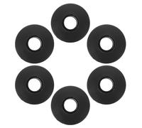 Veemoon 6 Sets Black Foosball Table Bearing Rods and Plastic Bushings for 1.4m Standard Tabletop Soccer Game Replacement Parts with 25mm Thick Board Compatibility