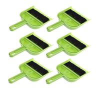 Veemoon 6 Sets Mini Broom and Dustpan Cleaning Tools Household Desktop Sweeping Supplies Candy Green Compact Design for Keyboard and Laptop Debris Dust Removal