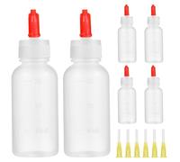 Veemoon 6 Sets Needle Tip Squeeze Bottle Liquid Dispenser Applicator with Soft Tight-Fitting Cap and Dispensing Needle Plastic 30ml for Inks