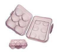 Veemoon 6-slot Portable Shockproof Egg Holder for Camping and Travel Lavender Pp Material Flat Design Egg Storage Container Outdoor Organizer Keeps Fresh