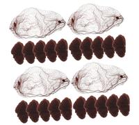 Veemoon 60pcs Elastic Mesh Invisible Hair Net Bun Hair Net Cover for Dancer Nurse Party