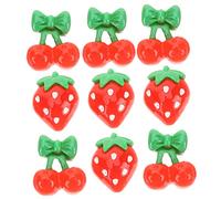 Veemoon 60Pcs Fruit Nail Art Slices Cherry Strawberry Resin Charms for DIY Nail Decorations and Crafts Detailed Fruit Charms for Phone Case Bags Graduation and Vacation Designs
