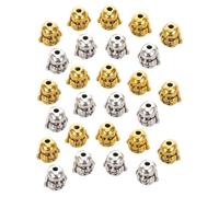 Veemoon 60pcs Vintage Tibetan Buddha Spacer Beads with Smiling Maitreya Charms Antique Gold Silver Alloy Mala Bracelet Supplies for Necklace Making Retro Elegance Jewelry Connectors
