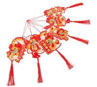 Veemoon 6pcs 2024 Lunar New Year Dragon Hanging Ornaments Set, Chinese Style Spring Festival Decorations for Home and Wall, Silver Willow Bonsai Pendants for New Year Celebration