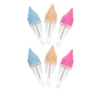 Veemoon 6pcs 5ml Lip Gloss Tubes Refillable Empty Lip Cream Bottles with Brush Applicator for DIY Storage Portable Beauty Containers for Travel Use Random Color
