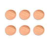 Veemoon 6pcs Bamboo Flower Pot Trays for Plants, Practical and Easy to Use Ceramic Saucers, and Square Plant Coasters Suitable for Succulent and Flower Pots
