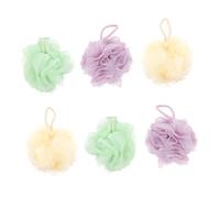 Veemoon 6pcs Bath Ball Sponge Shower Mesh Poufs Pop up Sponges Bath Flower Shower Brush Scrubber Scrubber Body Loofah Back
