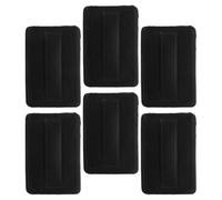 Veemoon 6pcs Black Ultra-soft PU Leather Makeup Powder Applicators Thin Replacement for Loose Cosmetics Powder Fluffy Sponges for Smooth Even Blending and Quick Puff Swap