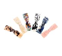 Veemoon 6pcs Bow Hairpin Mix Acetate Women Hair Clip Bow-knot Hairpin Decorative Hair Barrette for Daily Wear Party