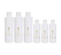 Veemoon 6PCS Catholic Holy Water Dispenser Refillable Plastic Holy Water Bottles Cross Font First Communion Church Religious Favors 250ml+118ml