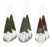 Veemoon 6pcs Christmas Gnome Decorations Set with Hanging Loop, Non-woven Fabric Material, Soft Stuffed Plush Ornaments for Stocking Stuffers and Table Centerpieces, Festive Nordic Style
