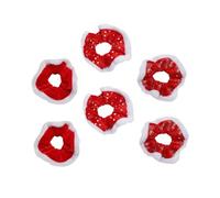 Veemoon 6pcs Christmas Pattern Scrunchies Hair Ties Festive Hair Accessories for Ponytail Holders Holiday Party Wristbands
