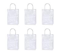 Veemoon 6Pcs Clear PVC Tote Bags Transparent Packaging for Flowers Red Wine and Party Favors Durable Lightweight Carrier Bags