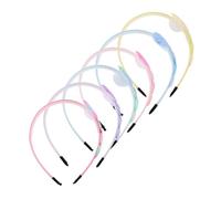 Veemoon 6pcs Colorful Hairbands with Glitter Heart Design Gradient Rainbow Headband for Comfortable Non-slip Hair Ties for Dress-up Parties and Playtime