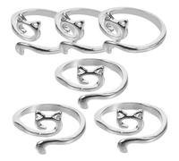 Veemoon 6pcs Crochet Rings Knitting Tension Yarn Guide Ring Crochet Left for Fingers