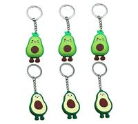 Veemoon 6Pcs Cute Avocado Keychain Cartoon Design Key Ring for Unique Backpack Pendant Dark Green Grass Green for Families Friends