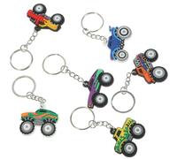 Veemoon 6pcs Cute Off-road Vehicle Keychains Pvc Cartoon Key Rings for Women Backpack Accessories Car Key Chain Set