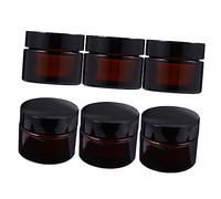 Veemoon 6pcs Distributed Glass Bottles for Travel Toiletries Divided Glass Jars As Airtight Jars for Skin Care Storage Organizer