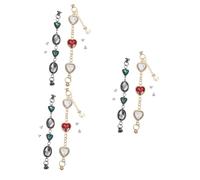 Veemoon 6pcs DIY Phone Chain Gemstone Pendant Drop-resistant Phone Grip Holder for Hanging Bracelet