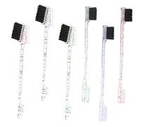 Veemoon 6pcs Double-ended Eyebrow Brush Comb Kit with Tiny Hairline and Edge Combs, (pink, Green, Blue), Makeup Brow Brush Tools for Precise Hair Shaping and Styling