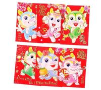 Veemoon 6Pcs Dragon Year Red Packets Chinese Festival Envelopes with Mixed Zodiac Patterns for Spring Festival Year Blessings and Money