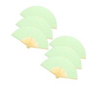 Veemoon 6pcs Folding Hand Fans for Women Chinese Style Handheld Fans with Paper Blades Lightweight Portable for Guests Party Decoration and Gift in Green