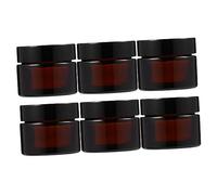 Veemoon 6pcs Glass Bottles Empty Jars for Skincare Storage for Travel Cosmetics and Makeup Organization Sealed Cans for Skin Care Products