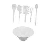 Veemoon 6pcs Hair Dye Tool Hair Coloring Kit Plastic No Hassle Convenient to Use Home Personal Use Comb Brush Spoon Colander