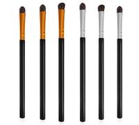 Veemoon 6Pcs Horse Hair Eyeshadow Brush Set Professional Eye Makeup Tool with Plastic Handles for Blending Includes Curved Angled and Blending Brushes for Stunning Makeup