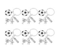Veemoon 6pcs Jersey Pendant Cleat Pendant Sports Keychains Zinc Alloy Commemorative Retains Brilliance Boys Players Soccer Theme Party Supplies Backpack Accessories