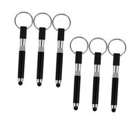 Veemoon 6pcs Keychain Stylus Pen for Touch Screens Capacitive Touch Pen Keyring for Mobile Phones and Tablets Black Boys and Girls Stylus Accessories